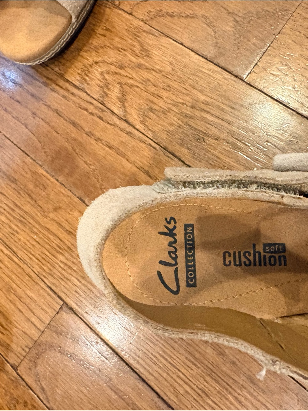Suede Slingback Cutout Sandals in Beige - Picture 4 of 7
